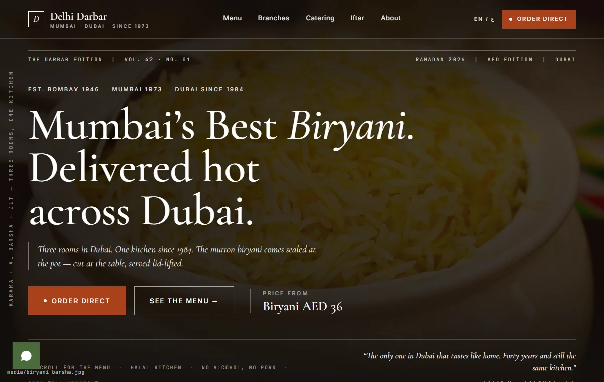 Delhi Darbar website preview