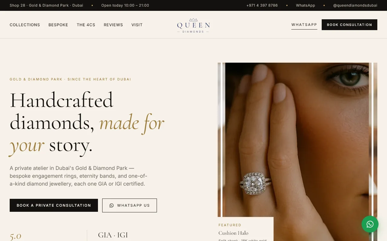 Queen Diamonds website preview