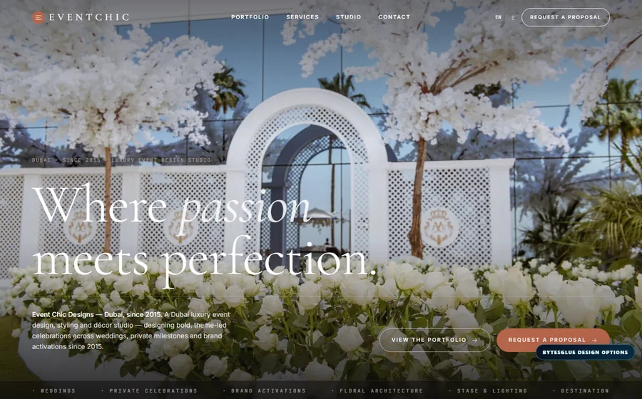 Event Chic Designs website preview