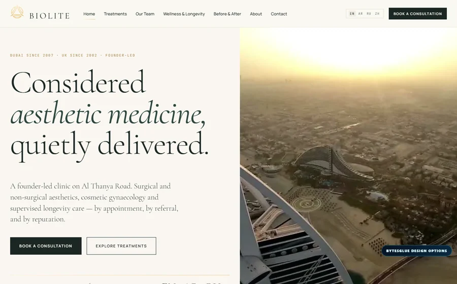 Biolite Aesthetic Clinic website preview