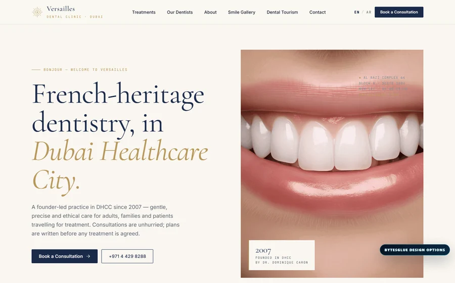 Versailles Dental Clinic website preview