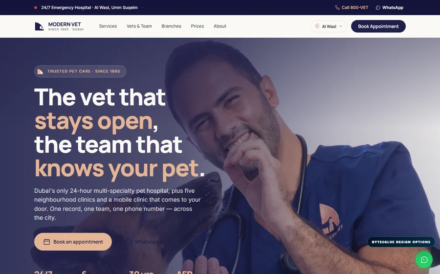 Modern Vet website preview