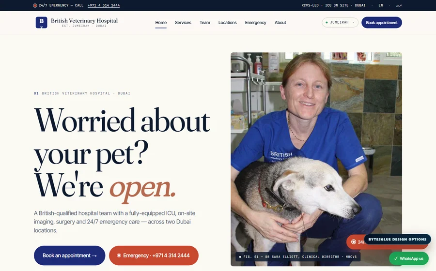 British Veterinary Hospital website preview