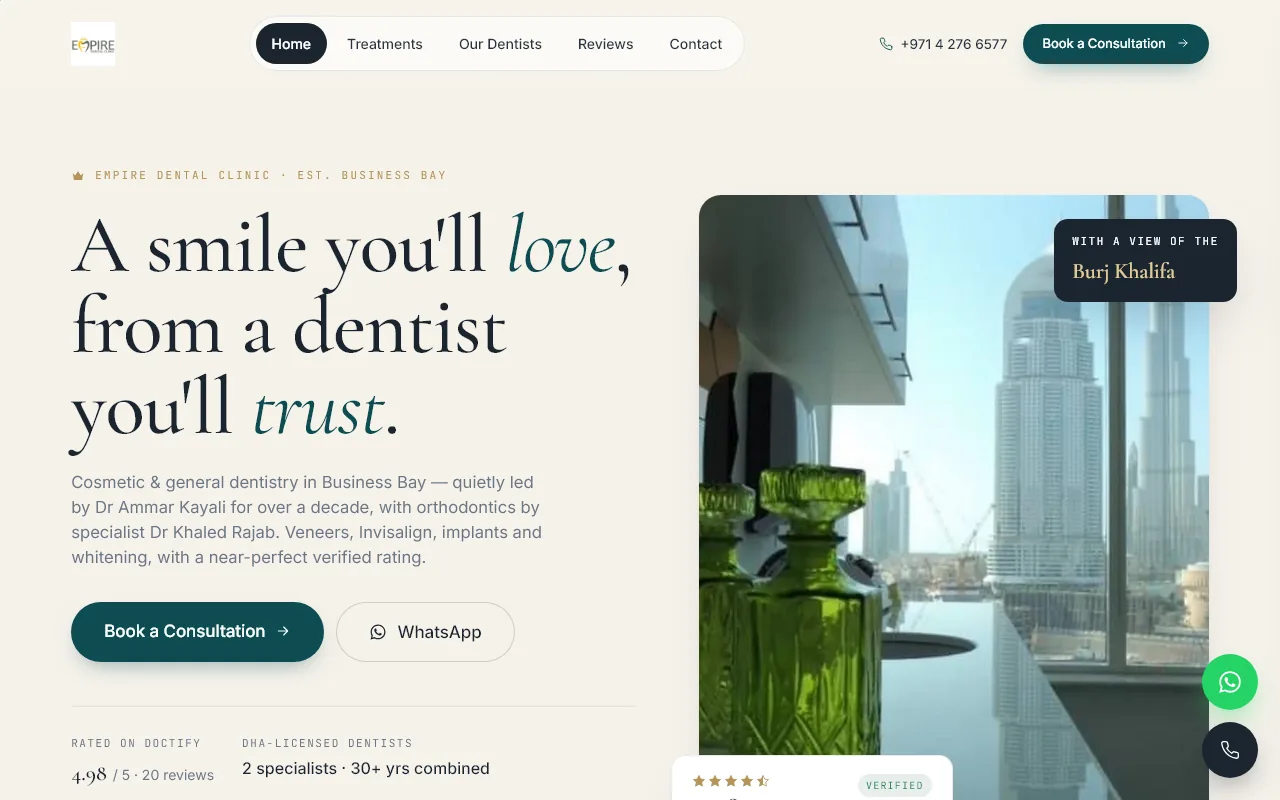 Empire Dental Clinic website preview