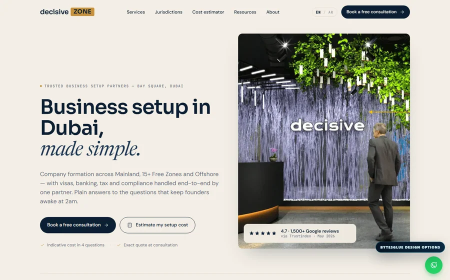 Decisive Zone website preview