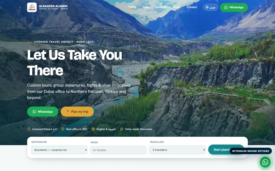 Alsaafar Alamin Travel And Tours website preview