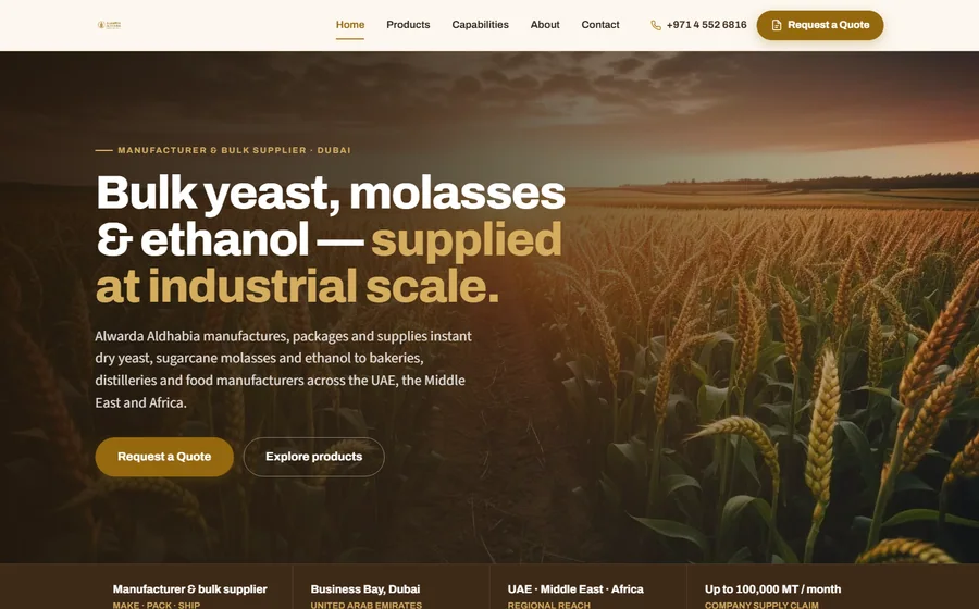 Alwarda Aldhabia Foodstuff website preview