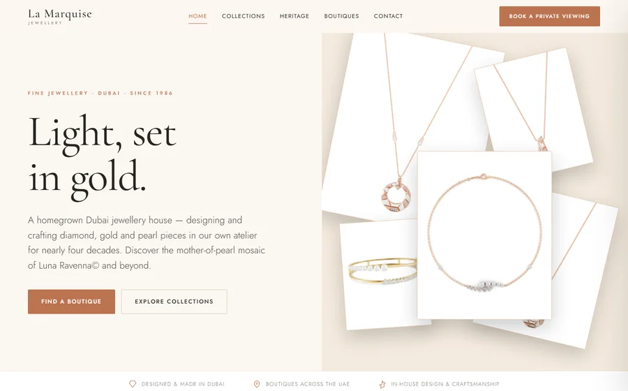 La Marquise Jewellery website preview
