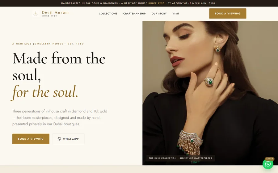 Devji Aurum Jewellery website preview