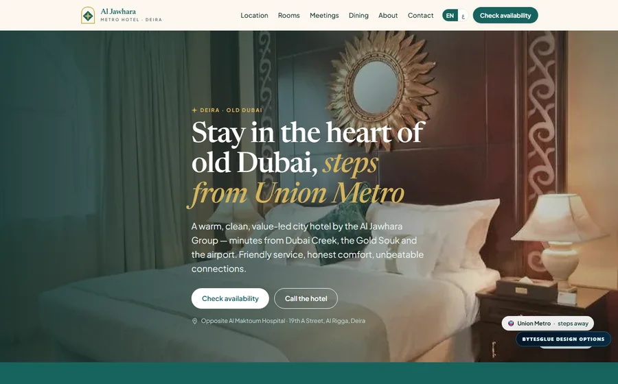 Al Jawhara Metro Hotel website preview
