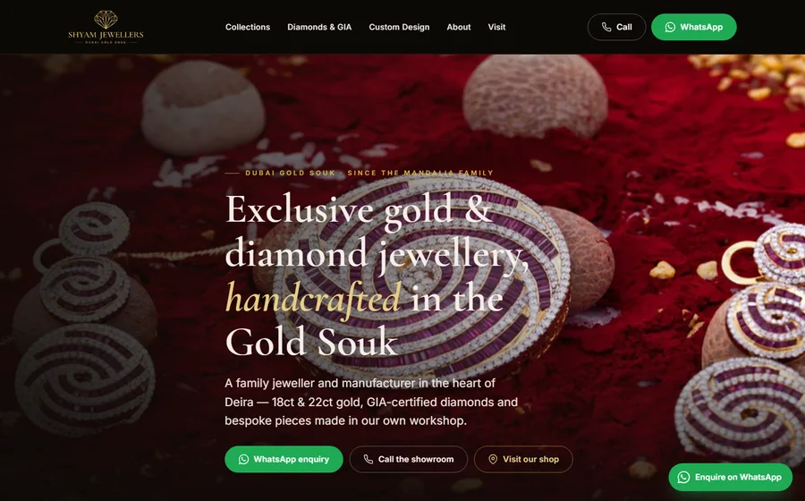 Shyam Jewellery website preview