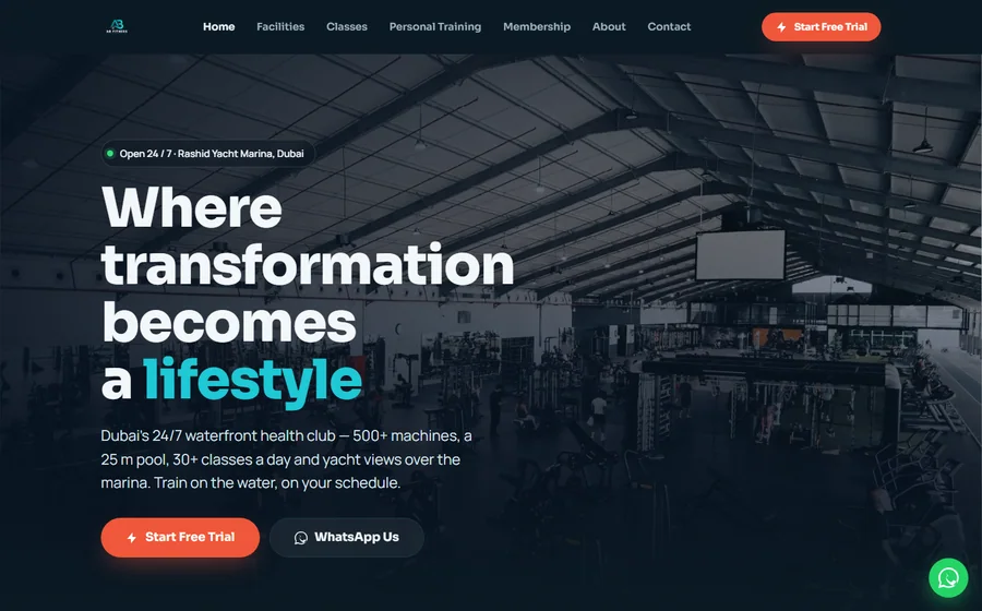 Ab Fitness website preview