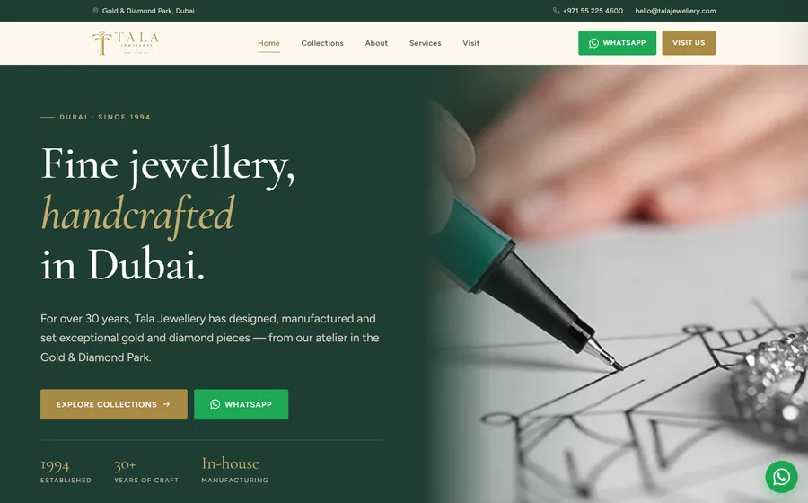 Tala Jewellery website preview