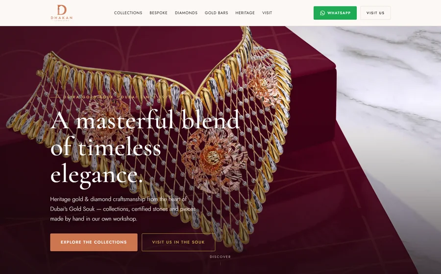 Dhakan Jewellery website preview