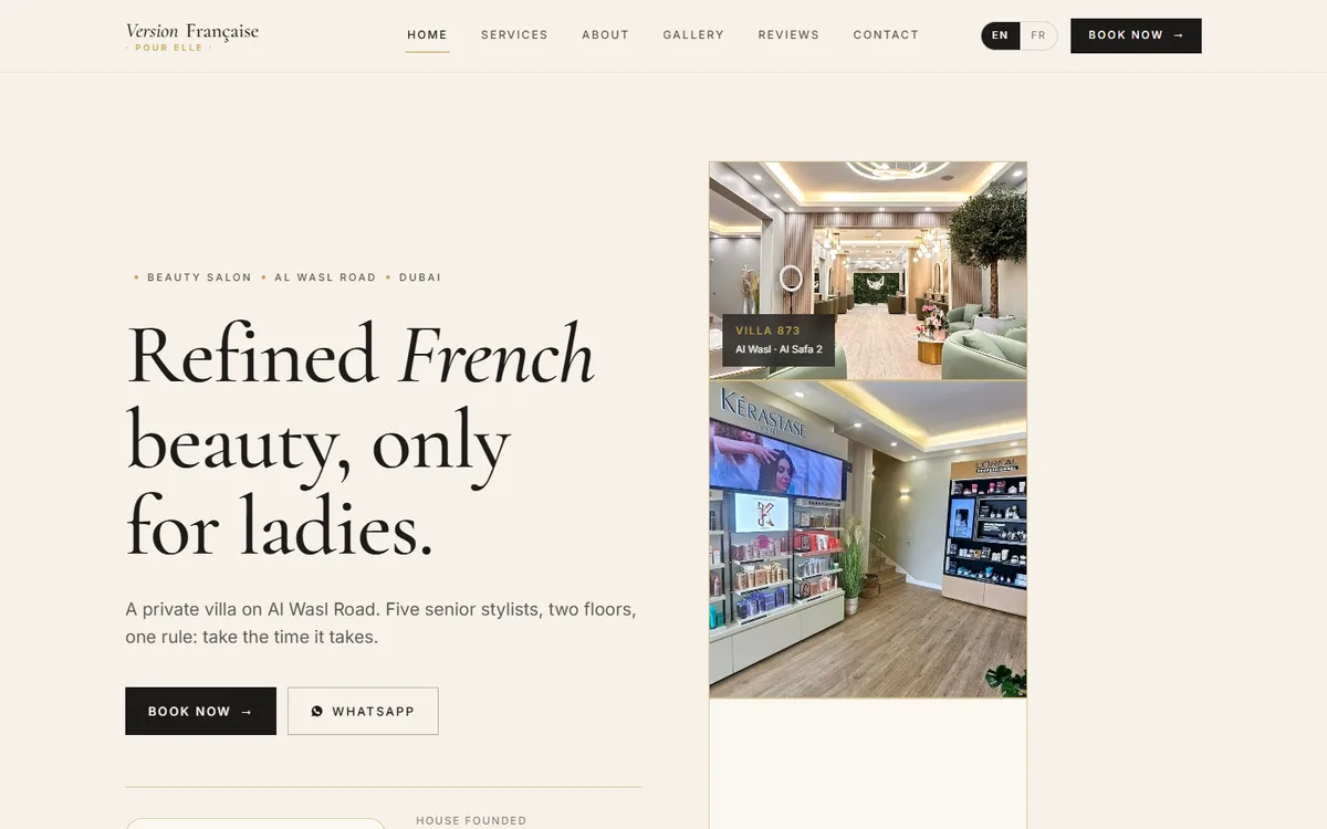 Version Francaise Pour Elle website preview
