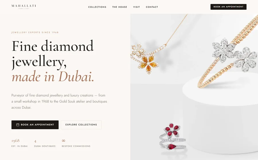 Mahallati Jewellery website preview