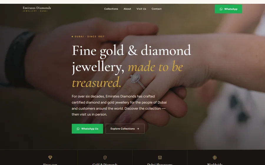 Emirates Diamonds Jewellery website preview
