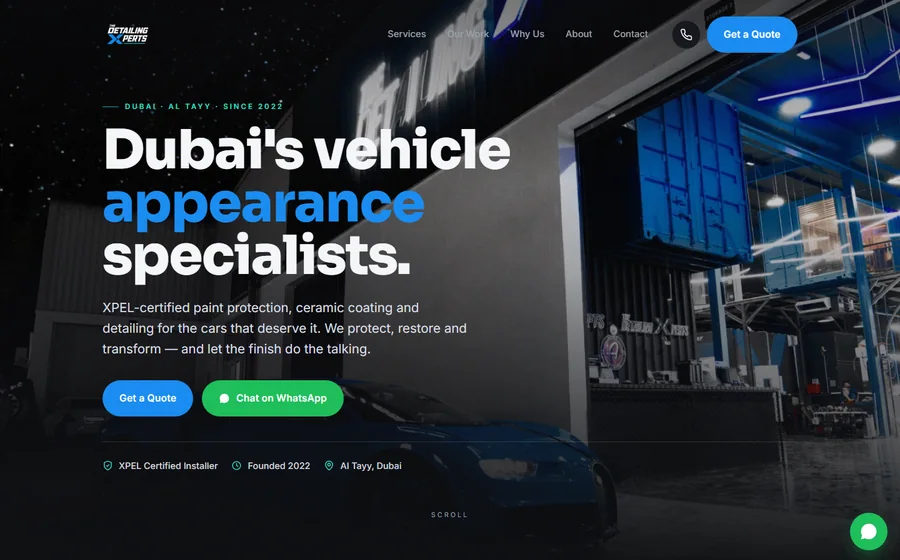 The Detailing Experts website preview