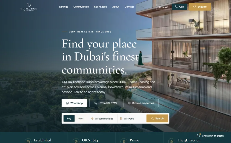 4 Direction Real Estate Broker website preview