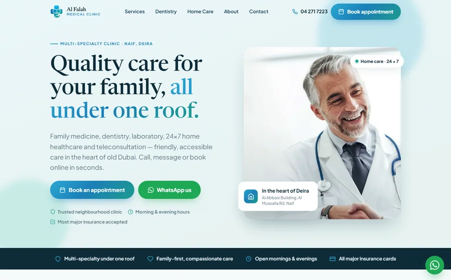 Al Falah Medical Clinic website preview