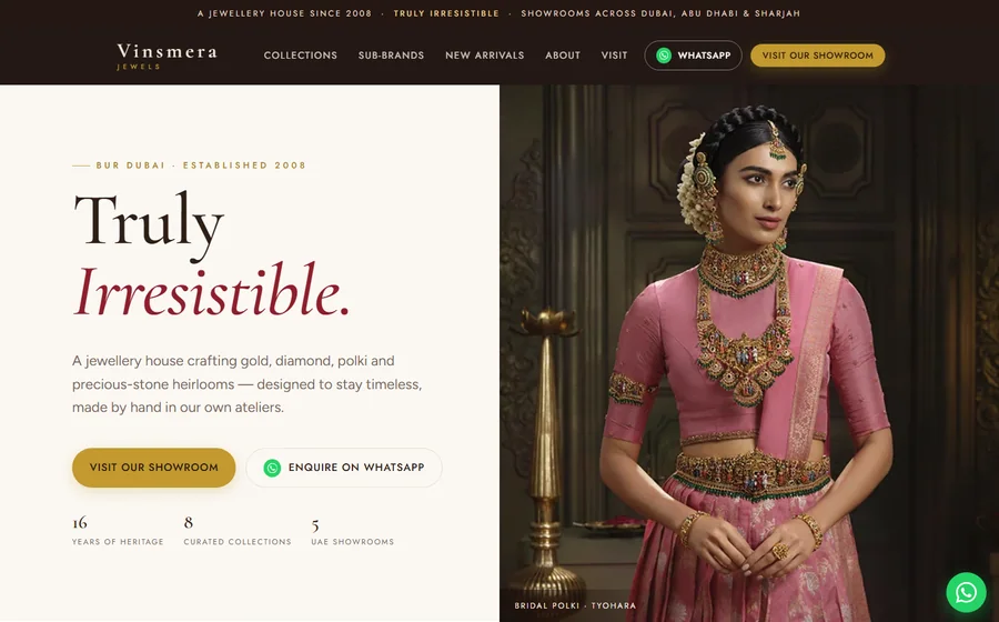 Vinsmera Jewels Jewellery website preview