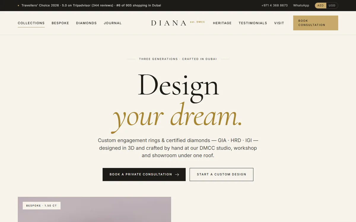 Diana Jewellery website preview