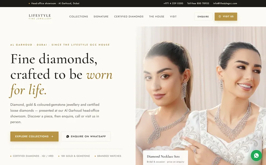 Lifestyle Fine Jewellery website preview
