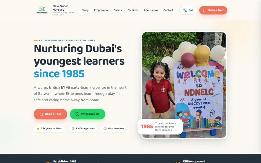 New Dubai Nursery School website preview
