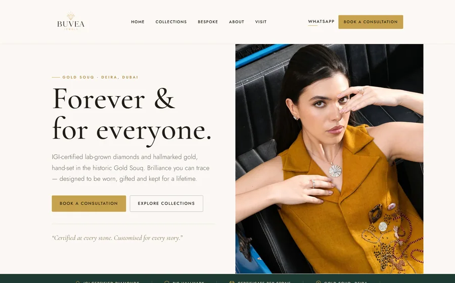 Buvea Jewels Jewellery website preview