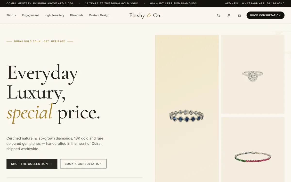 Flashy Jewellery website preview