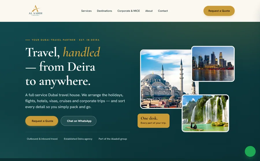Al Aabdi Travel website preview