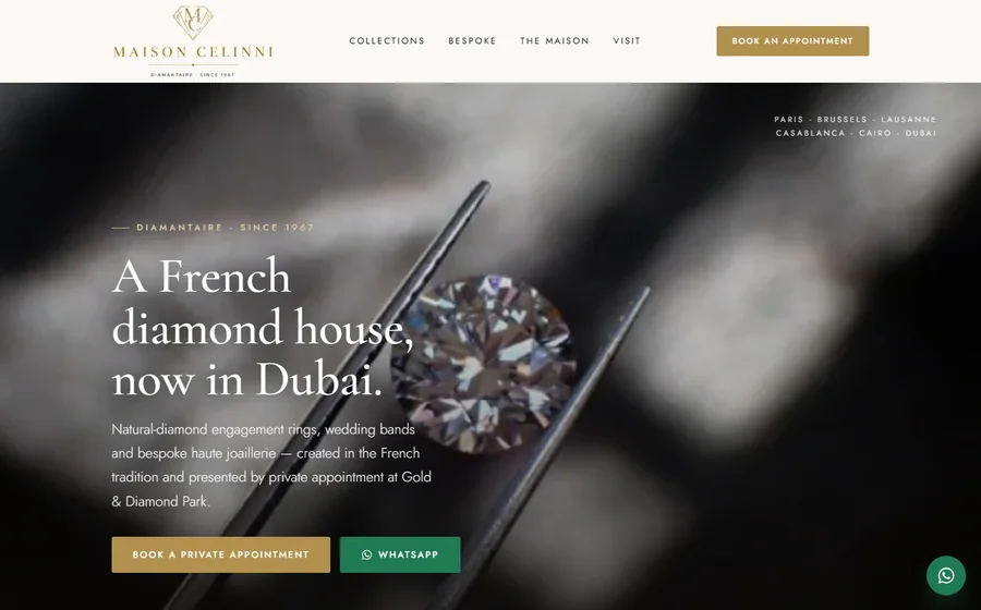 Maison Celinni Jewellery website preview