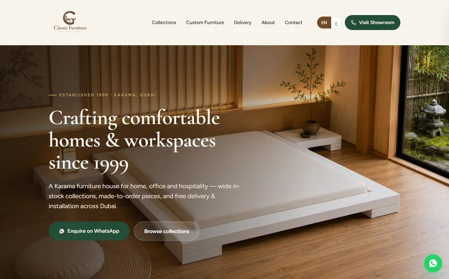 Classic Furniture website preview