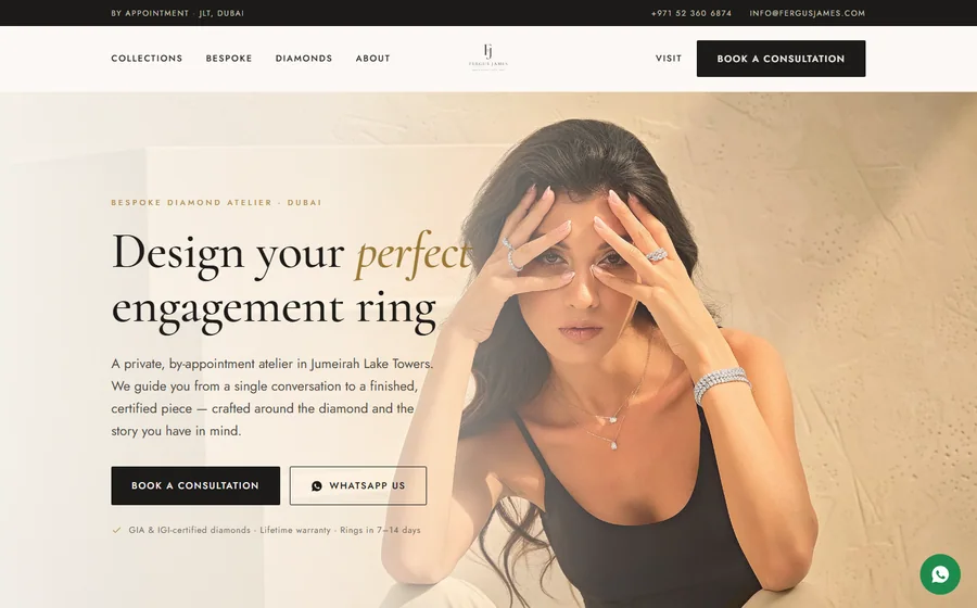 Fergus James Jewellery website preview