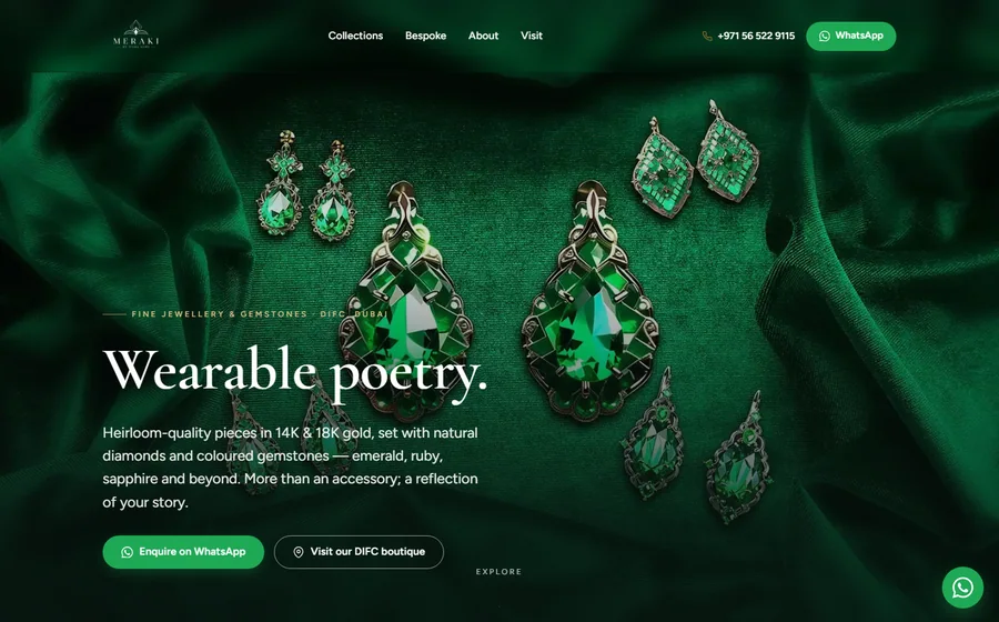Meraki Gems Jewellery website preview