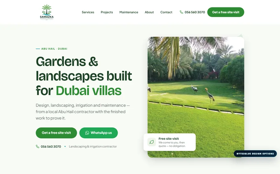 Samazka Gardening And Landscaping website preview