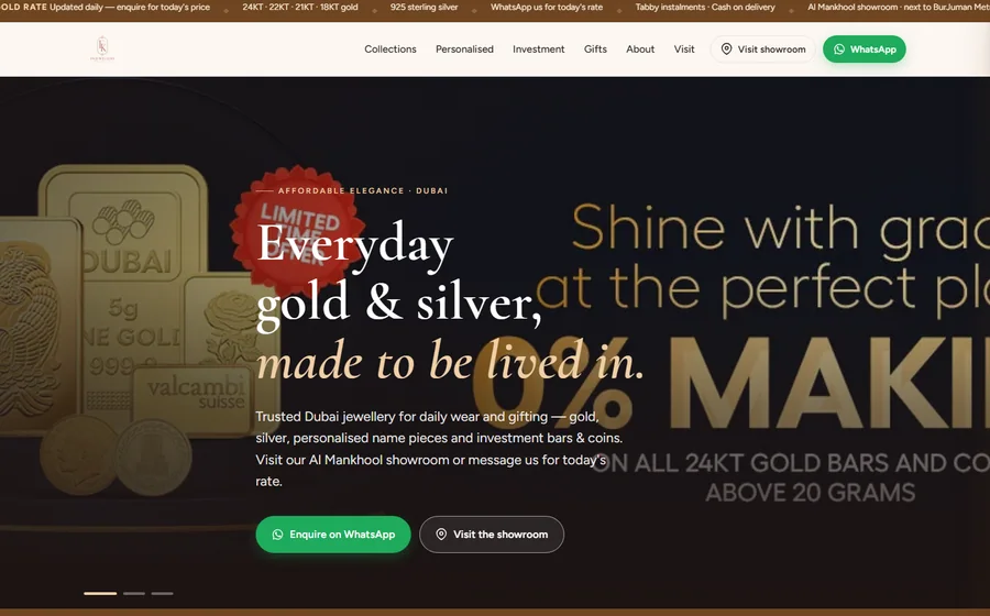 Fkjewellers Jewellery website preview