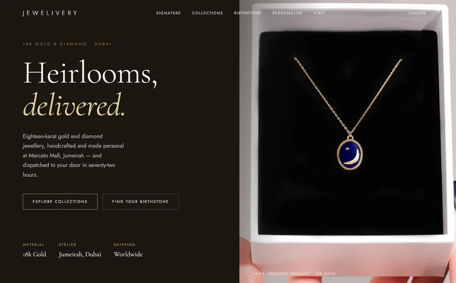 Jewelivery Jewellery website preview