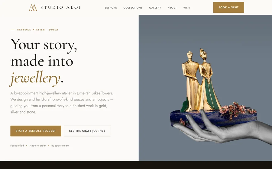 Studio Aloi Jewellery website preview