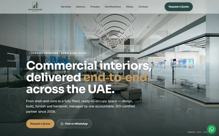 Winteriors Decor website preview