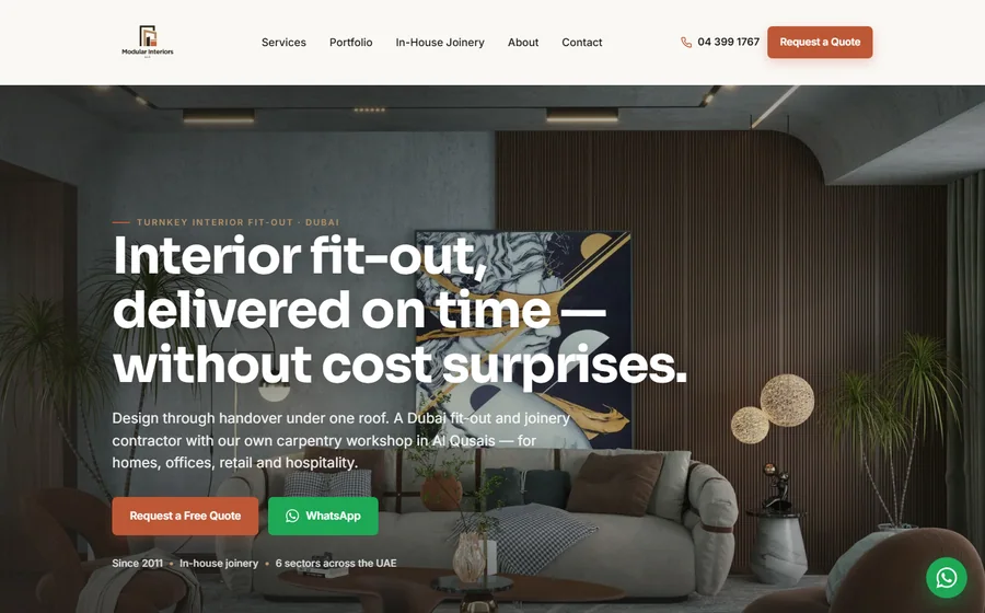 Modular Interiors website preview