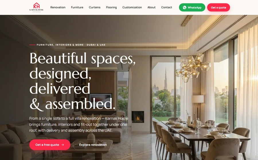 Karnak Home By Amic International website preview
