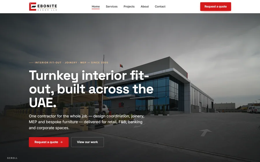 Ebonite Decor website preview