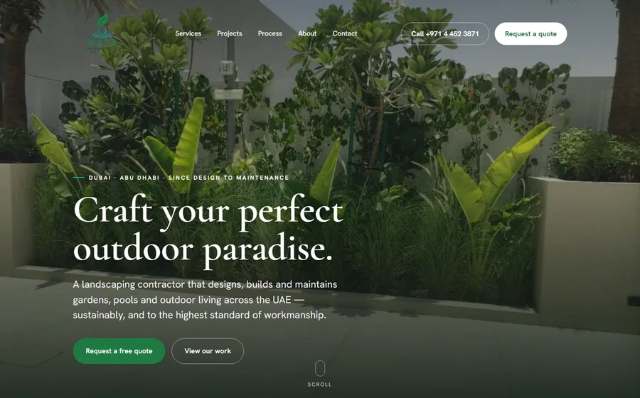 Masa Landscaping website preview