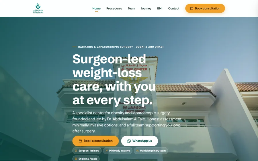 Al Taie Center For Laparoscopic And Obesity Surg website preview