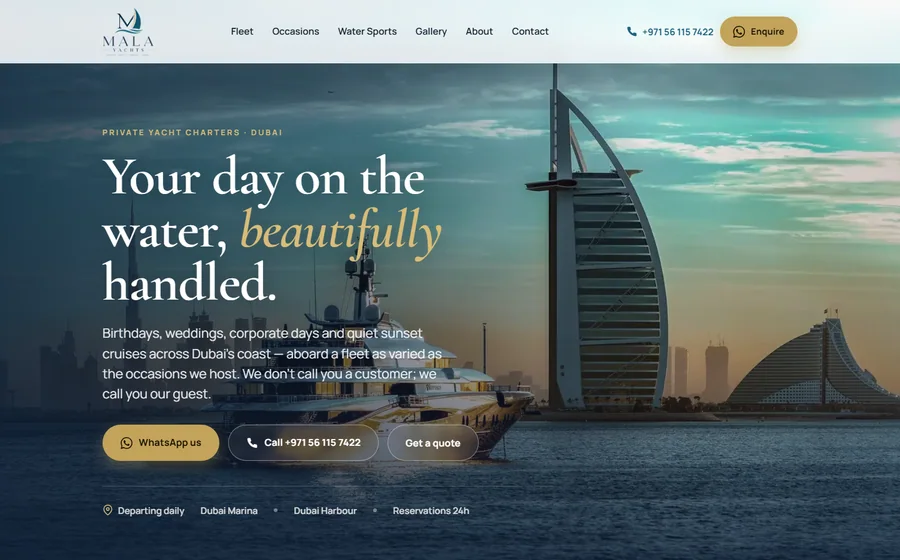 Mala Yachts website preview