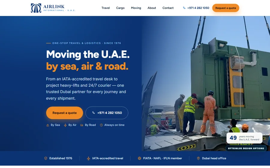 Airlink International Uae website preview