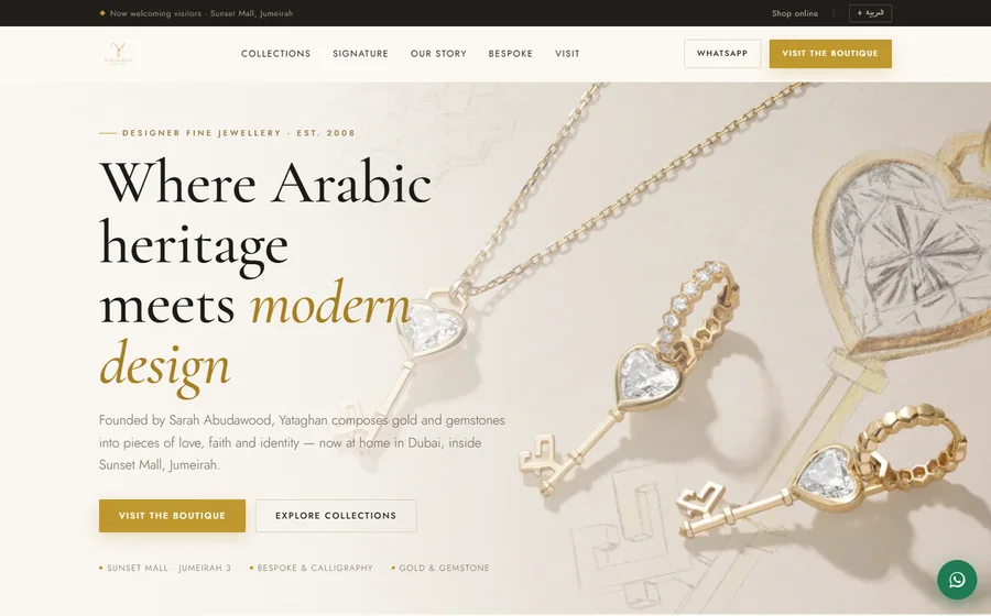 Yataghan Jewellery website preview