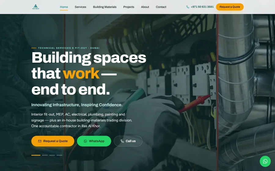 Aditech Technical Services website preview