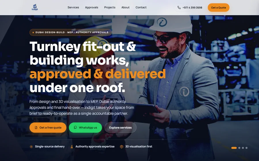 Indigit Building Contracting website preview